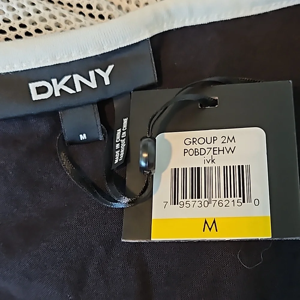 DKNY white mesh asymmetrical dress with black lining-M - Picture 5 of 8
